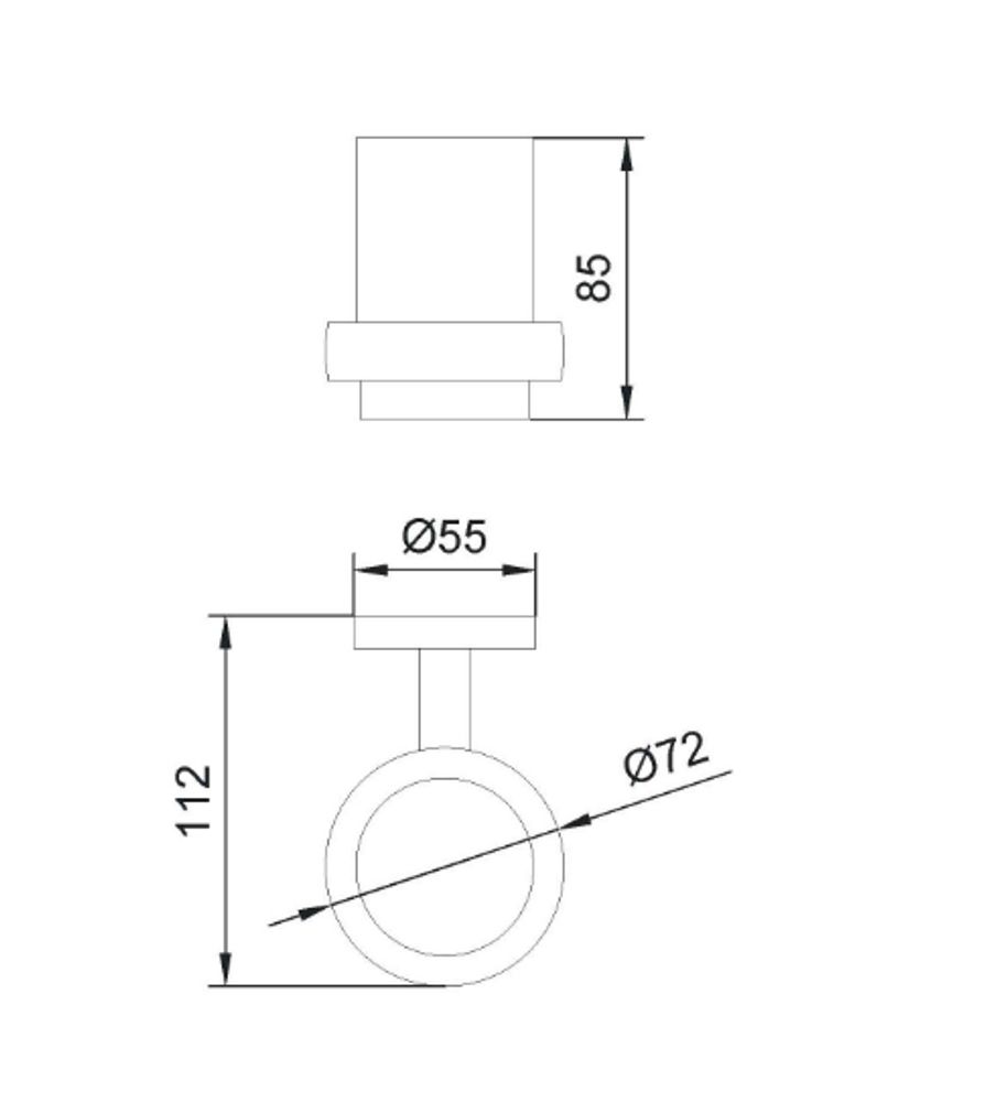 Стаканчик для зубных щеток стекло/нерж. сталь NIZA 16861.N чёрный