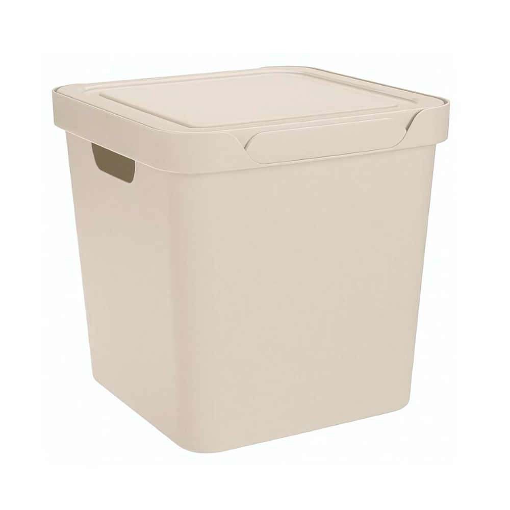 Ящик с крышкой универсальный "luxe", 286х286х286 мм, 18л (бежевый)