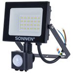 Прожектор светодиодный с датчиком движения 20 Вт, 6500 К, 1600 Лм, 20 м2, IP65, 122х146х51 мм, черный, SONNEN, 238416