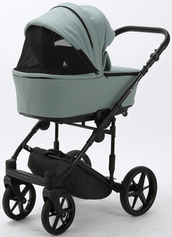 Детская коляска Adamex Zico Deluxe 2 в 1 Z-SA20 СЕР-ЗЕЛЕН.КОЖА