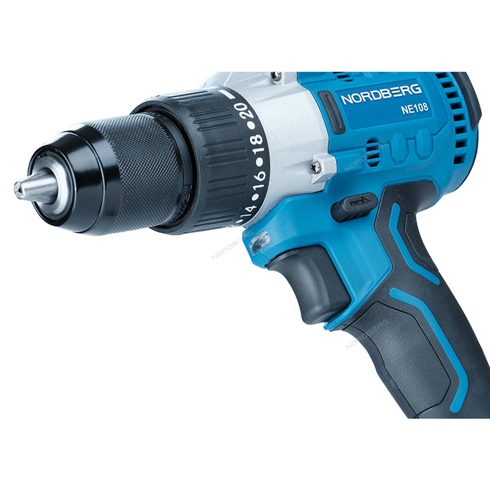 NORDBERG (NE108K) Шуруповерт аккумуляторный макс Ø сверла 13мм, 20В, 80Нм с акк. и зар. уст-вом