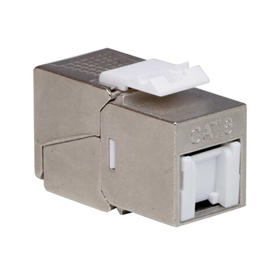 Модуль Keystone RJ45 CAT 6 с пылезащитной шторкой, экранированный (STP), 180 градусов, серебристый