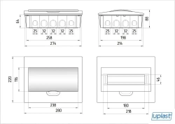 ЩРВ-П -12 "ОМЕГА" (щит распределительный встраиваемый 12 модулей) Uplast