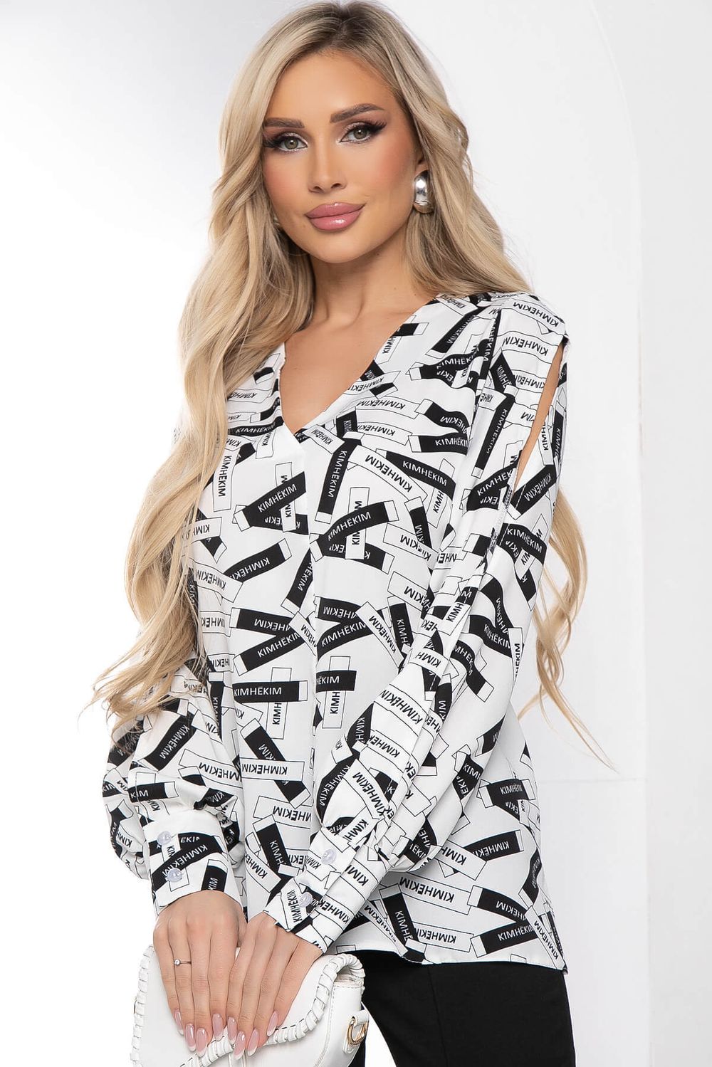 Блуза "Тайное чувство" (белая/надписи) Б8442 LT Collection