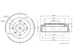 Барабан тормозной задний UNIO BRD-10009