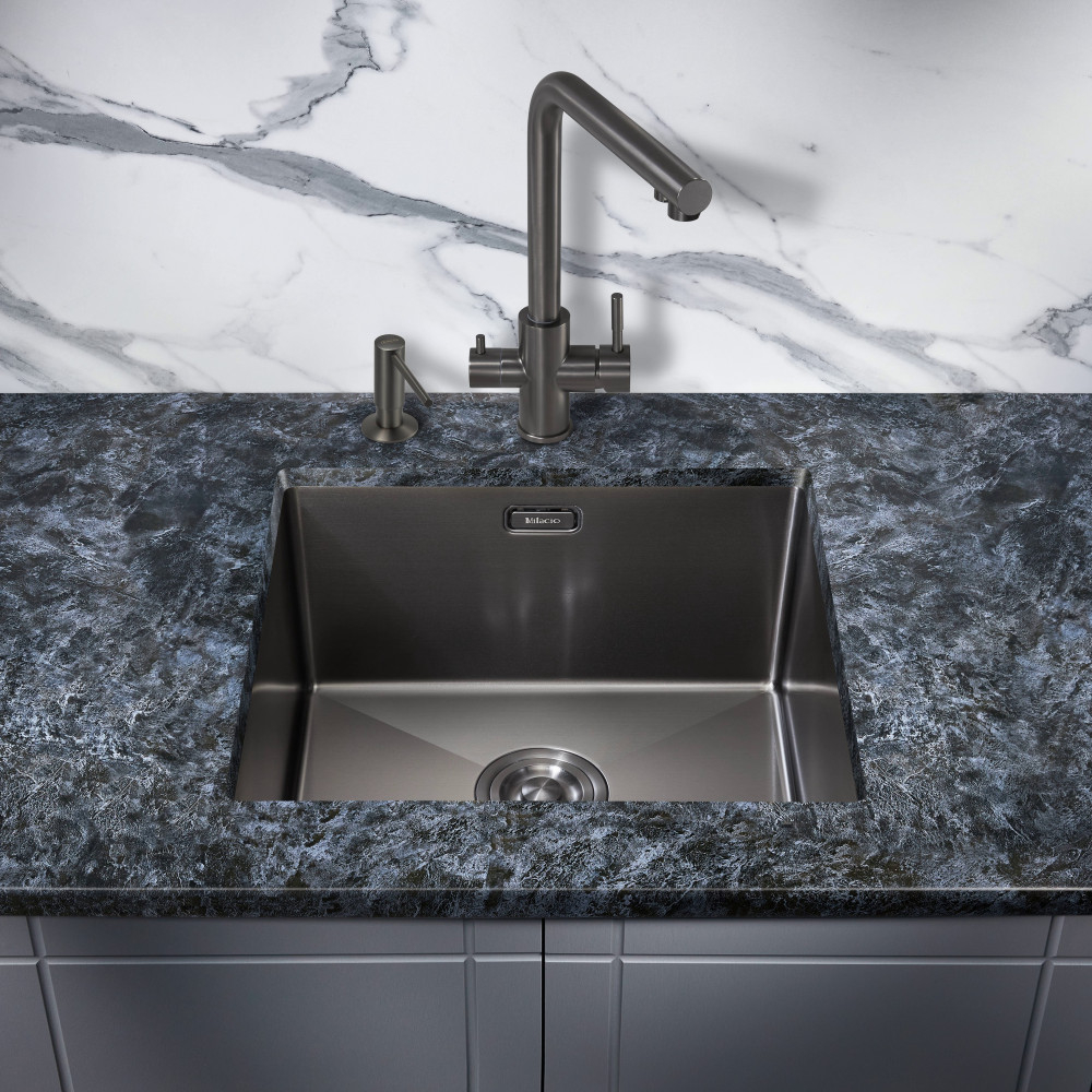 Мойка для кухни MILACIO Denia 48 Steel MC.77449 сталь воронёная