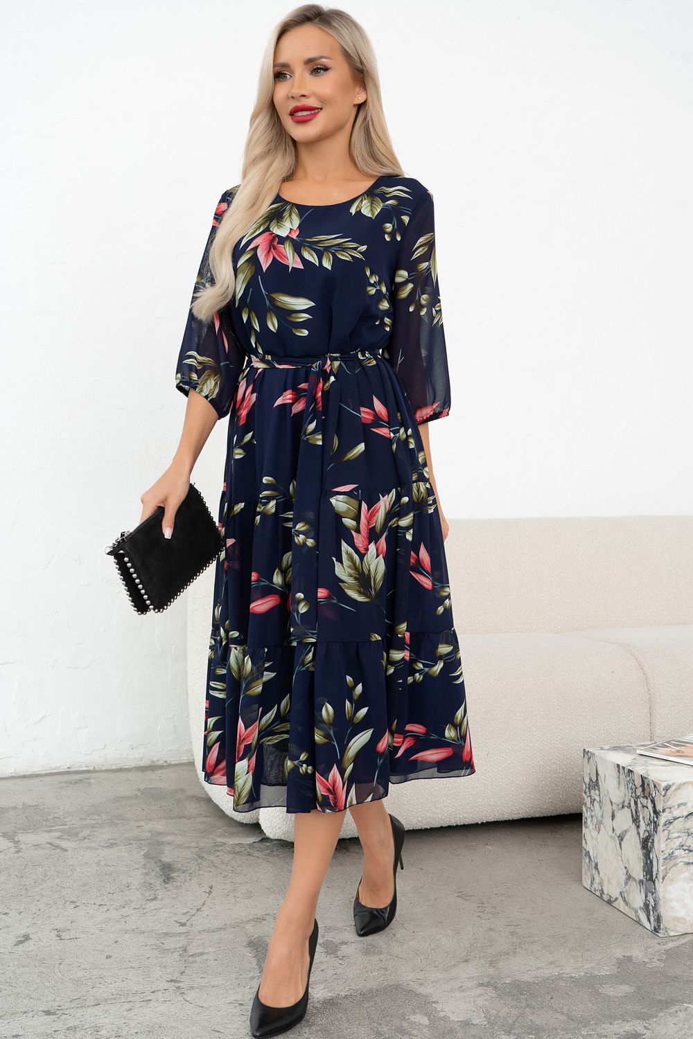 Платье Хелен (темно синий) Р11-2075/9 Nikol (Акция)