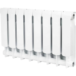 Радиатор биметаллический STOUT Space 350 - 8 секций (подключение боковое, цвет белый)