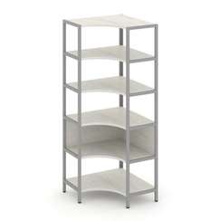 Shelf System Односекционный угловой стеллаж пятиярусный SN.STMU-511 Дуб Наварра/Металл Серый 810*810