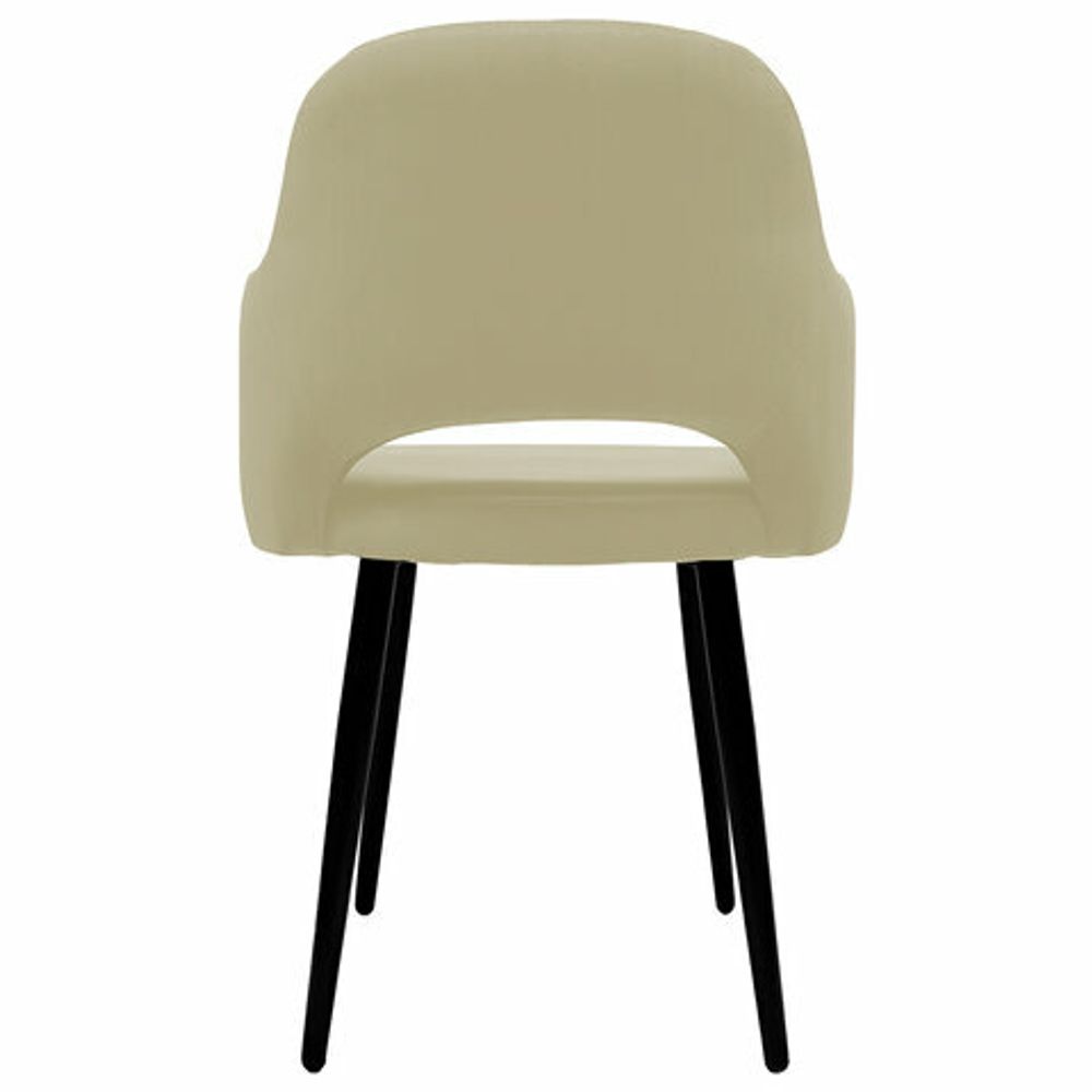 Стул BRABIX "Comodo CF-075", велюр бежевый, каркас металлический усиленный черный, 532775