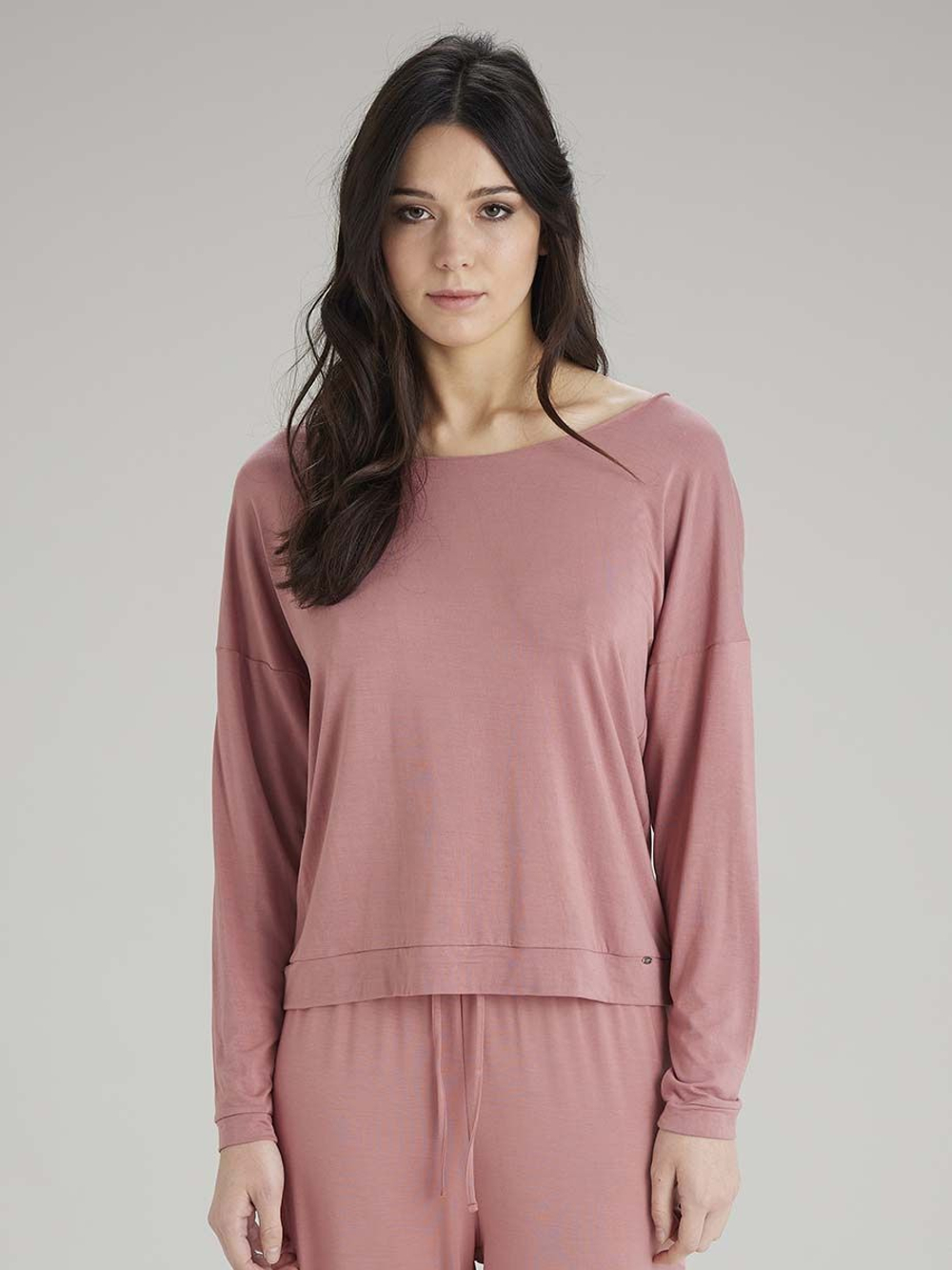 Футболка-топ из вискозы для сна и дома (Размер: S) (Цвет: серый)