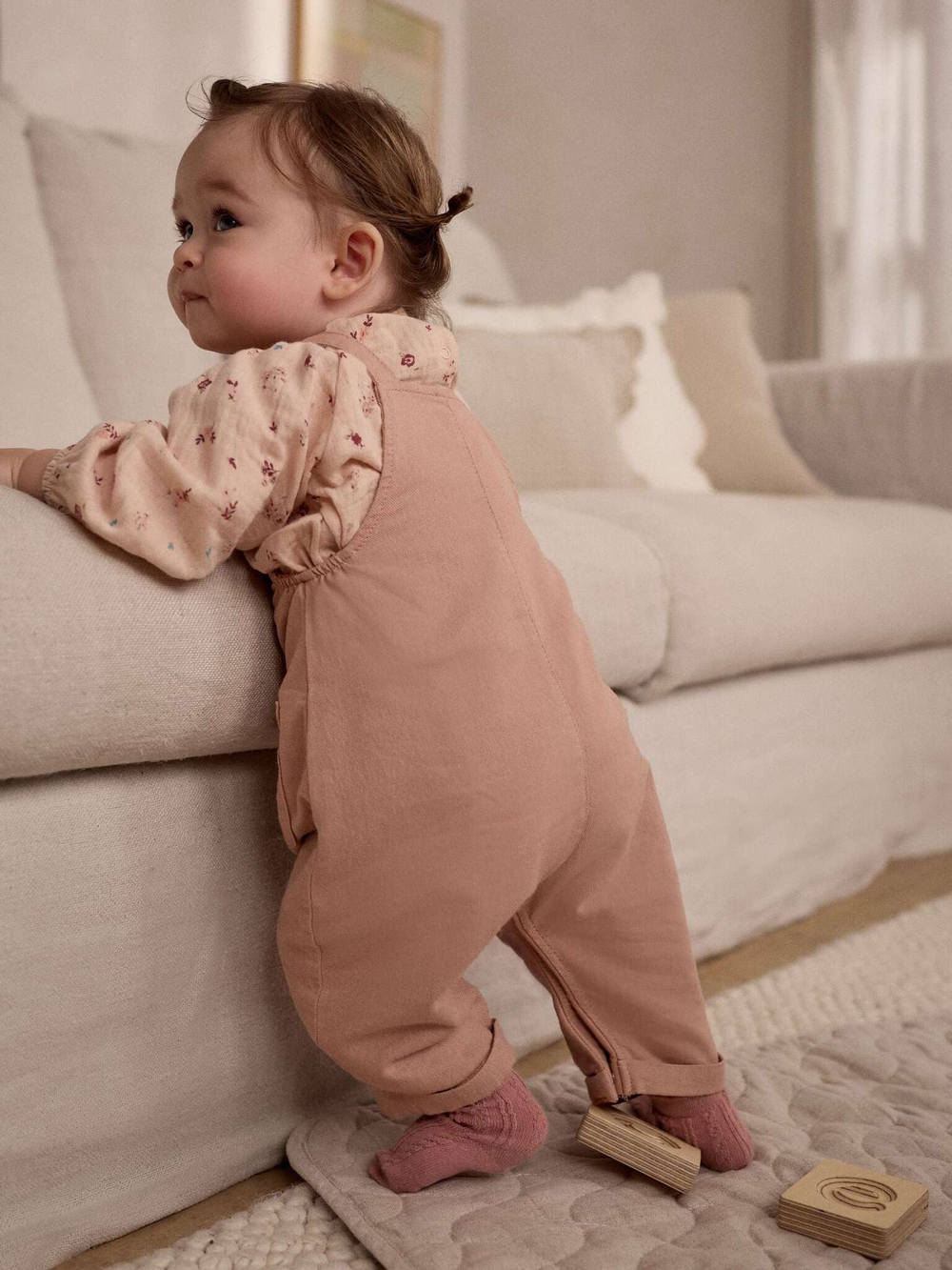 Боди с длинным рукавом и комбинезон в комлекте для малышей Next E65-355, Розовый