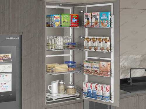 S-1249-C Выдвижная колонна для кухни в базу 450 мм, Starax, 6-ти ярусная, (380х510х1850-2000 мм)