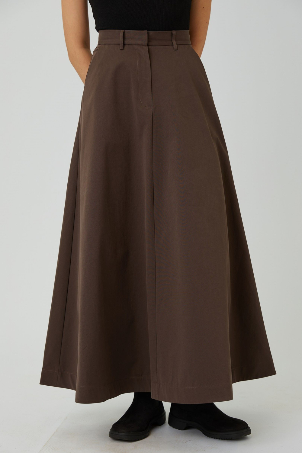 Юбка макси из коричневого хлопка