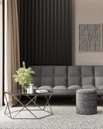 Журнальный столик Круз 93*80 стекло smoke сталь темный хром