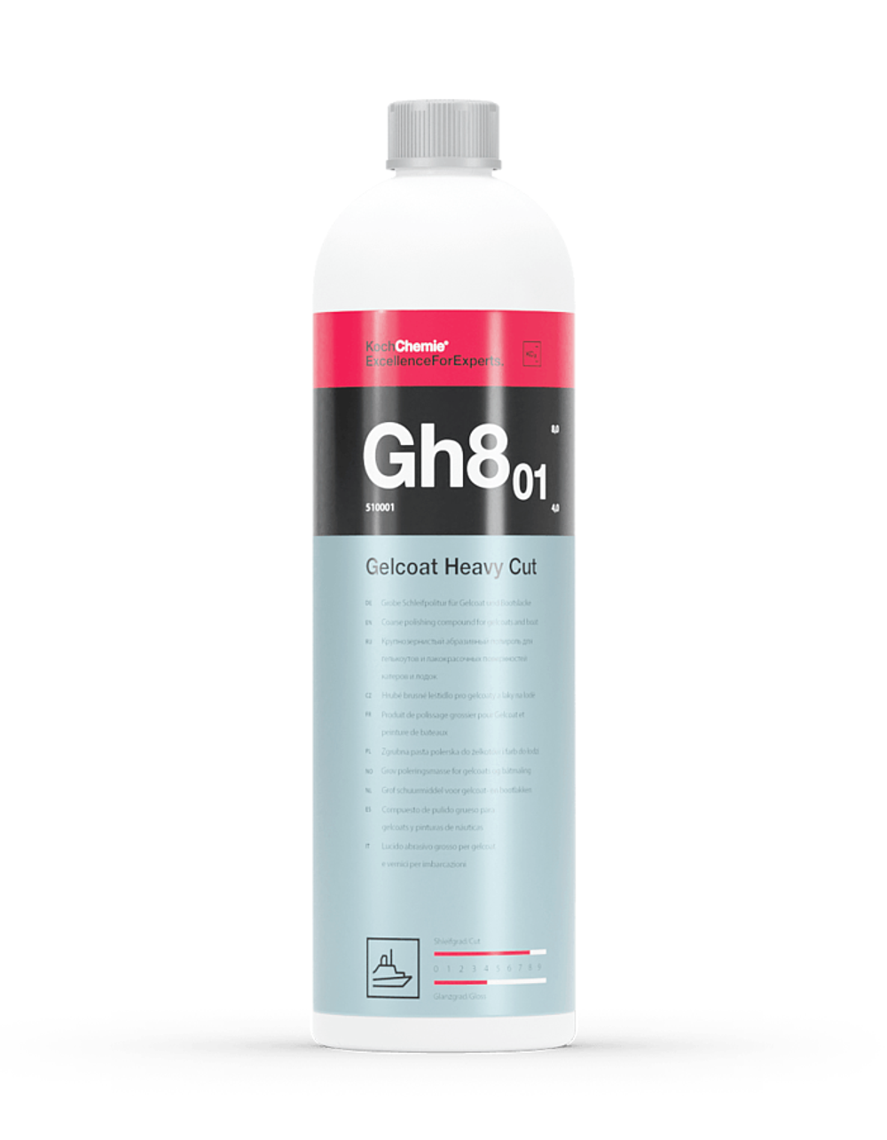 KochChemie Gelcoat Heavy Cut - Крупнозернистый абразивный полироль для гелькоутов и ЛКП 1л