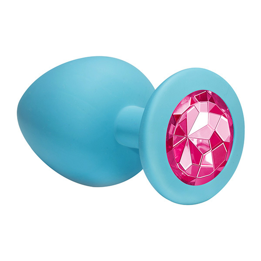 Анальная пробка Lola Games Emotions Cutie Large Turquoise pink crystal 4013-03Lola