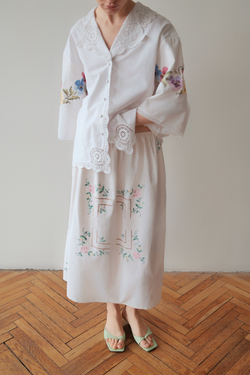 Рубашка с вязанным кружевом