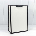 Пакет подарочный 26х32х13см Премиум "Рамка широкая" (Белый, Черный)