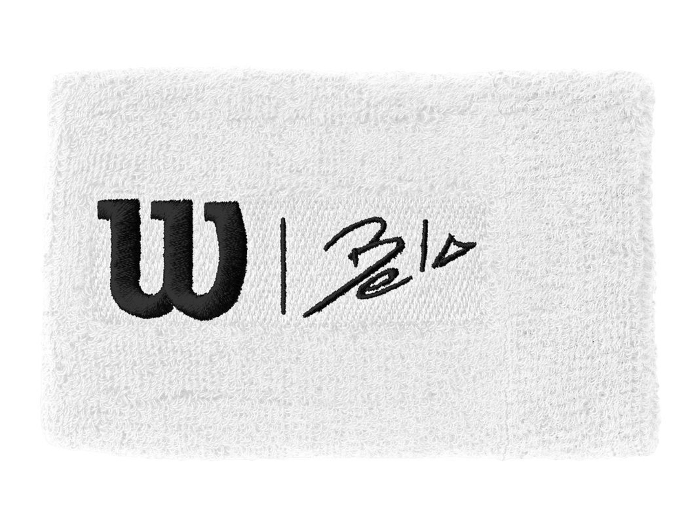 Напульсник теннисный Wilson Bela Extra Wide Wirstband II - белый