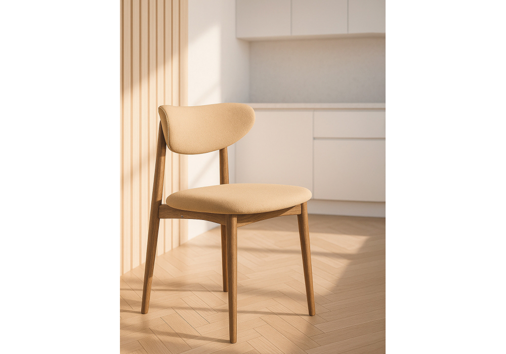 Стул деревянный Woodville Фарго бежевый, орех, ножки орех