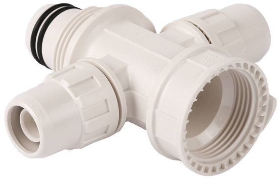 ЗУБР ШиреФит, внутренняя резьба - штуцер с гайкой - штуцер с гайкой - штуцер с гайкой, 20 - 16 мм, сборный крестовой коллектор (51518-20-16-20)