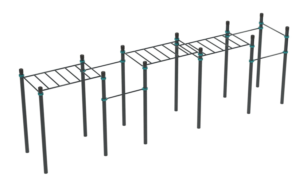 Воркаут комплекс 3 рукохода и 5 турников - Полатук
