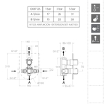 Встраиваемый термостатический смеситель для душа на 2 выхода URBAN CHIC 218712SOC золото