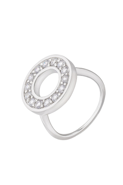 Кольцо сборное из серебра со вставками из выращенной синей шпинели и бесцветных фианитов