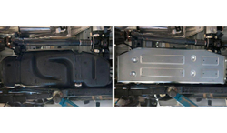 Защита топливного бака Rival для Toyota Hilux VIII (V - 2.4D; 2.8D) 4WD 2015-2018/Toyota Hilux VIII рестайлинг (V - 2.8D) 4WD 2018-2020 2020-н.в., штампованная, алюминий 6 мм, с крепежом, 2333.9505.1.6
