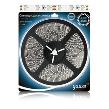 Лента Gauss LED 2835/60-SMD 4.8W 12V DC синий свет (блистер 5м) 312000505