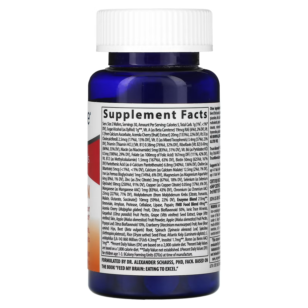 Trace Minerals childrens feed my brain fruit punch 60 chew wafers