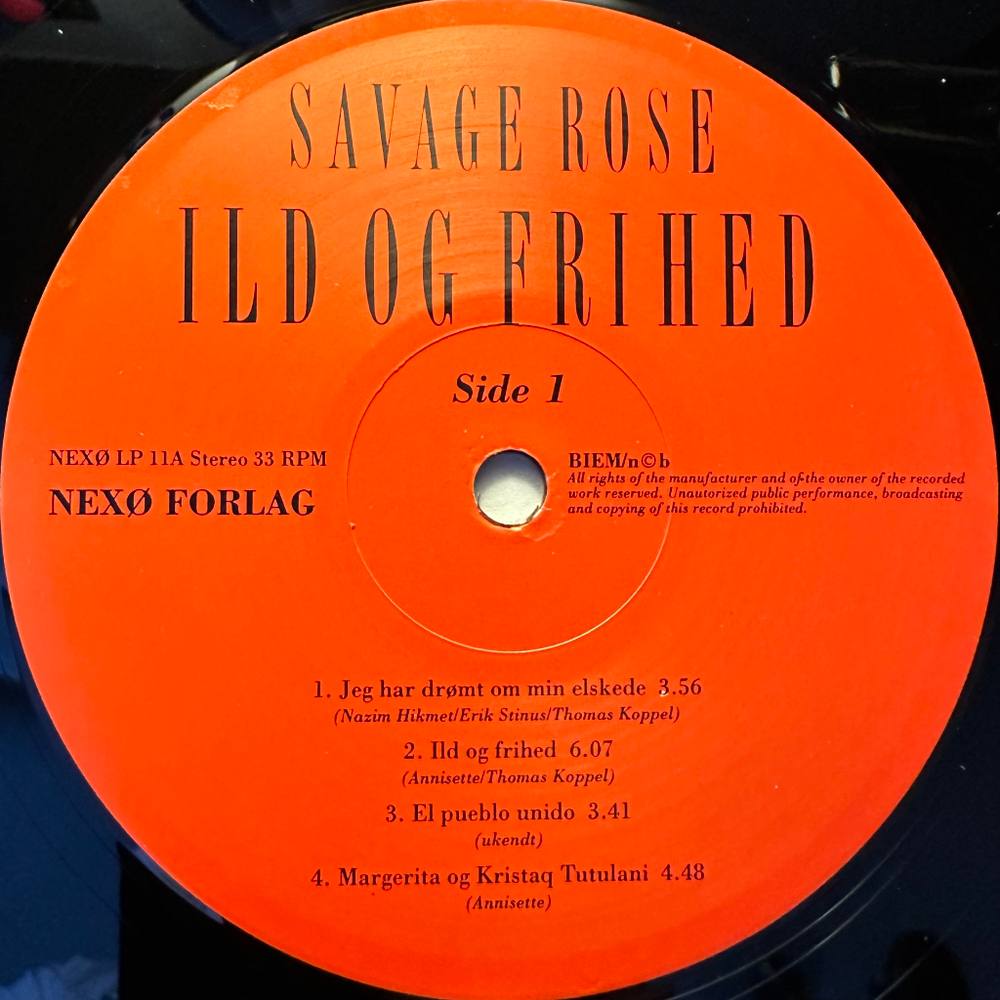 Savage Rose - Ild Og Frihed 2LP (Дания 1989г.)