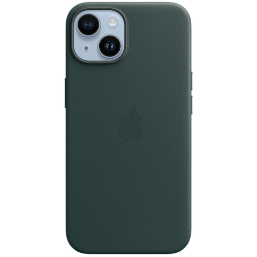 Кожаный чехол с поддержкой MagSafe Apple Leather Case для iPhone 14, Forest Green (Зеленый лес)