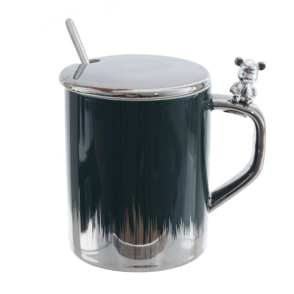 GAEM Кружка с крышкой и ложкой, 330 мл, L12 W8 H12,5 см, 4в.