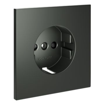 Накладка для розетки с заземлением и защитными шторками, S70 (титан)