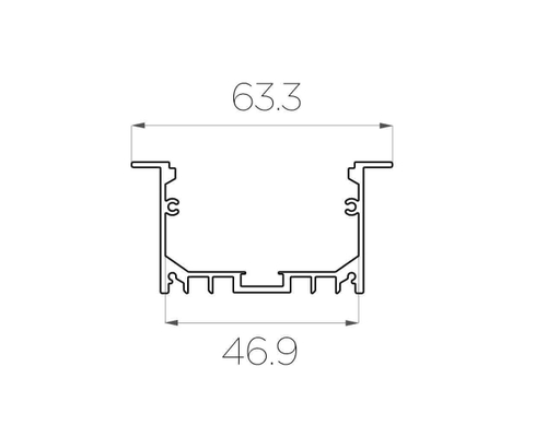 Профиль врезной алюминиевый LC-LPV-3263-2 Anod