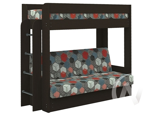 Диван-кровать двухъярусный КМ.009.01-016-00 (венге/GEOMETRY SLATE 1 Вариант)