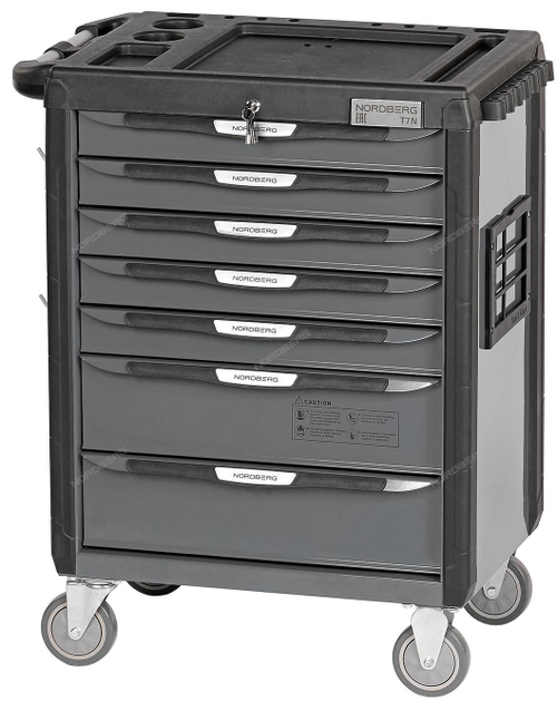 Тележка инструментальная, 7 выдвижных ящиков, серая NORDBERG T7N(G)