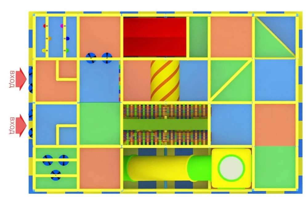 Детский игровой лабиринт «Птичка Тари» 34,6 м² (7,3*4,9*2,91м)