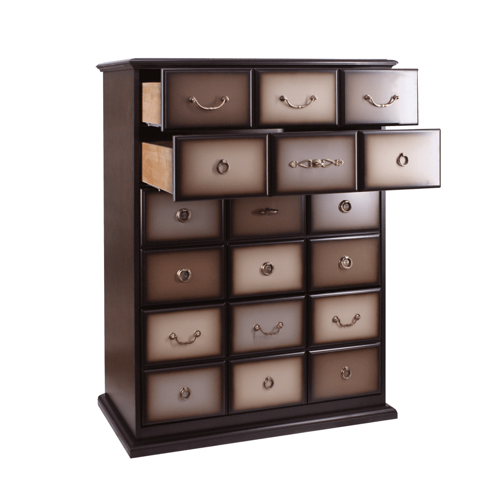 Комод "Пандора"- 4 с 4 ящиками Орех Шоколад