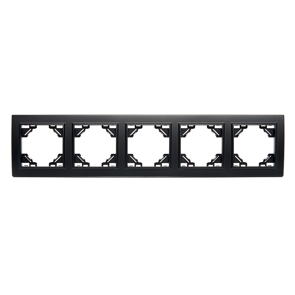 Рамка 5-местная горизонтальная STEKKER, PPFR00-9005-03, серия Эрна, черный 39622