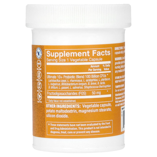 The Vitamin Shoppe, Ultimate 10+, пробиотики, 100 млрд, 30 растительных капсул