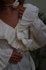 Блуза с рюшами молочный