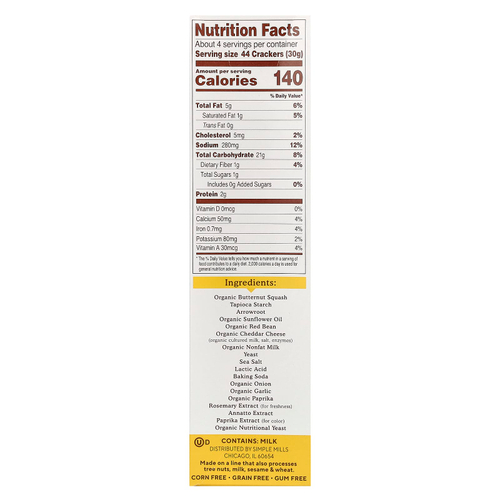 Simple Mills, Pop Mmms™, запеченные крекеры, вкус чеддера, 113 г (4 унции)