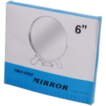 Зеркало настольное в металлической оправе «Практика» круг, подвесное, двухстороннее d-14см