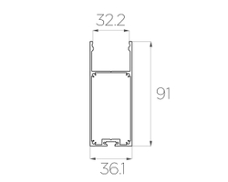 Профиль накладной алюминиевый LC-LP-9035-2 Anod