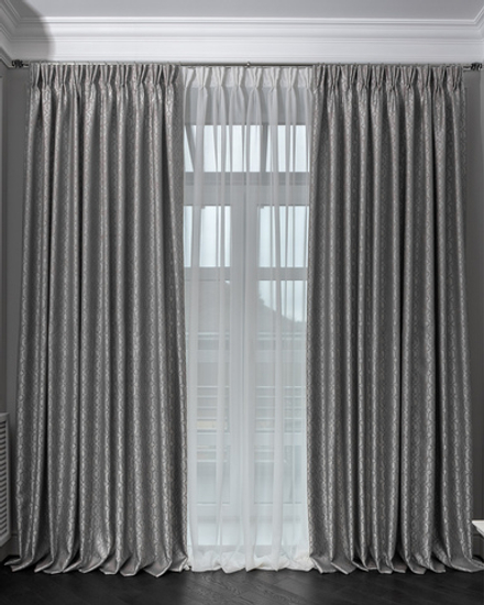 Ткань Портьера Хьюстон (Houston) 110 серая 275x260см Серый Garda Decor