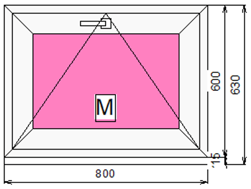 Пластиковое окно 600 х800 фрамуга (форточка) ТермА Эко + Москитная сетка