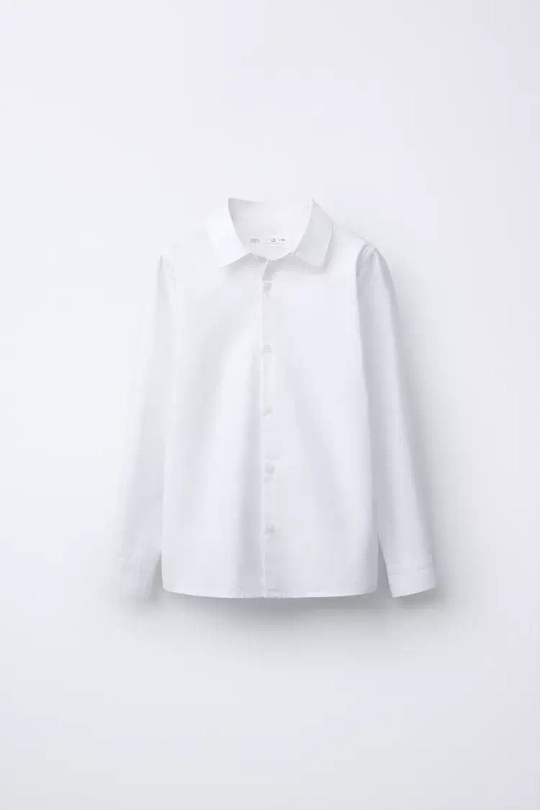 ZARA ОДНОТОННАЯ РУБАШКА, БЕЛЫЙ